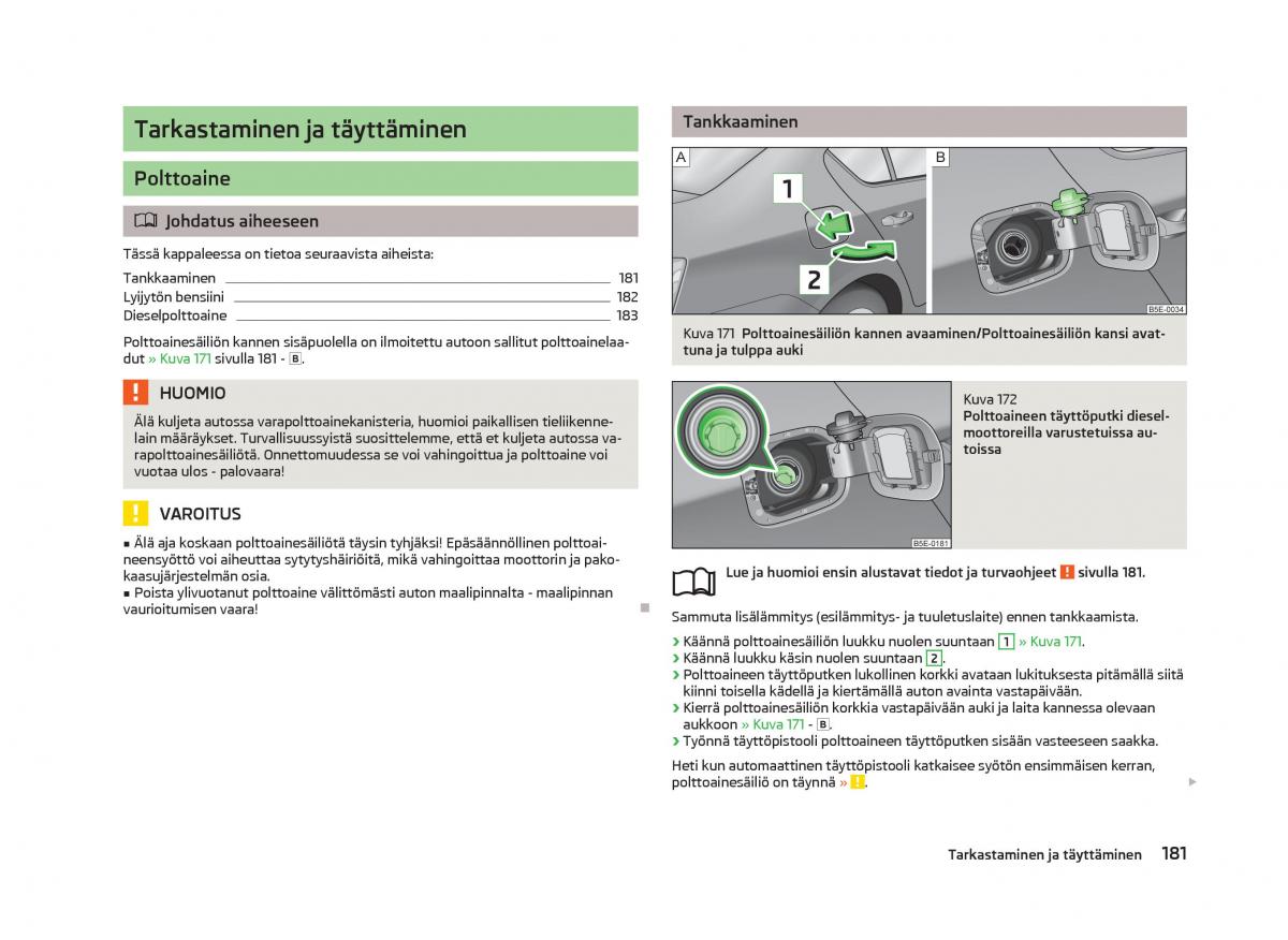 Skoda Octavia III 3 omistajan kasikirja / page 183