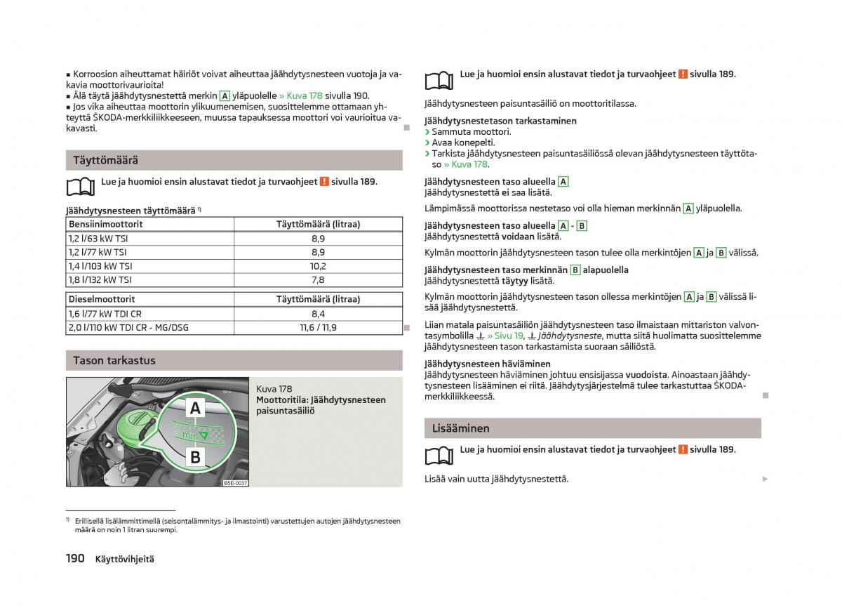 Skoda Octavia III 3 omistajan kasikirja / page 192