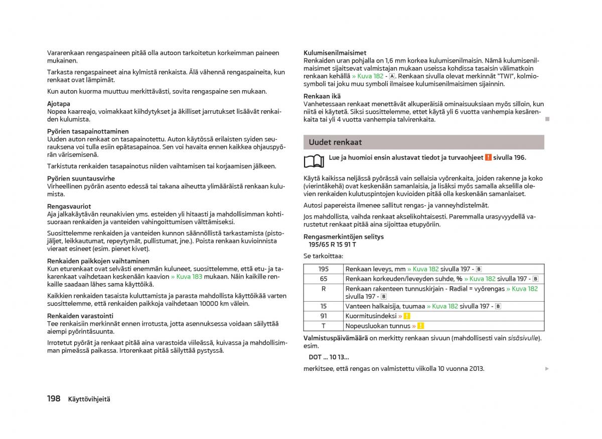 Skoda Octavia III 3 omistajan kasikirja / page 200