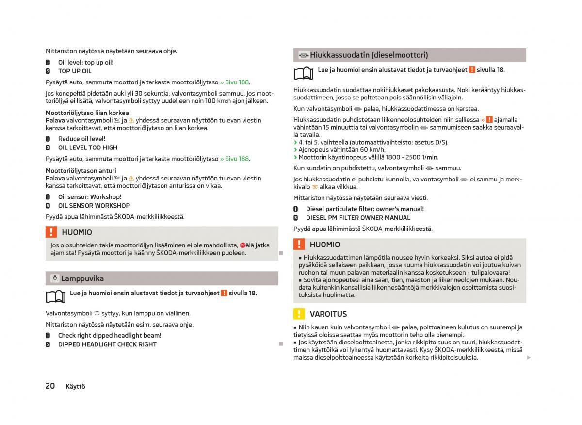 Skoda Octavia III 3 omistajan kasikirja / page 22
