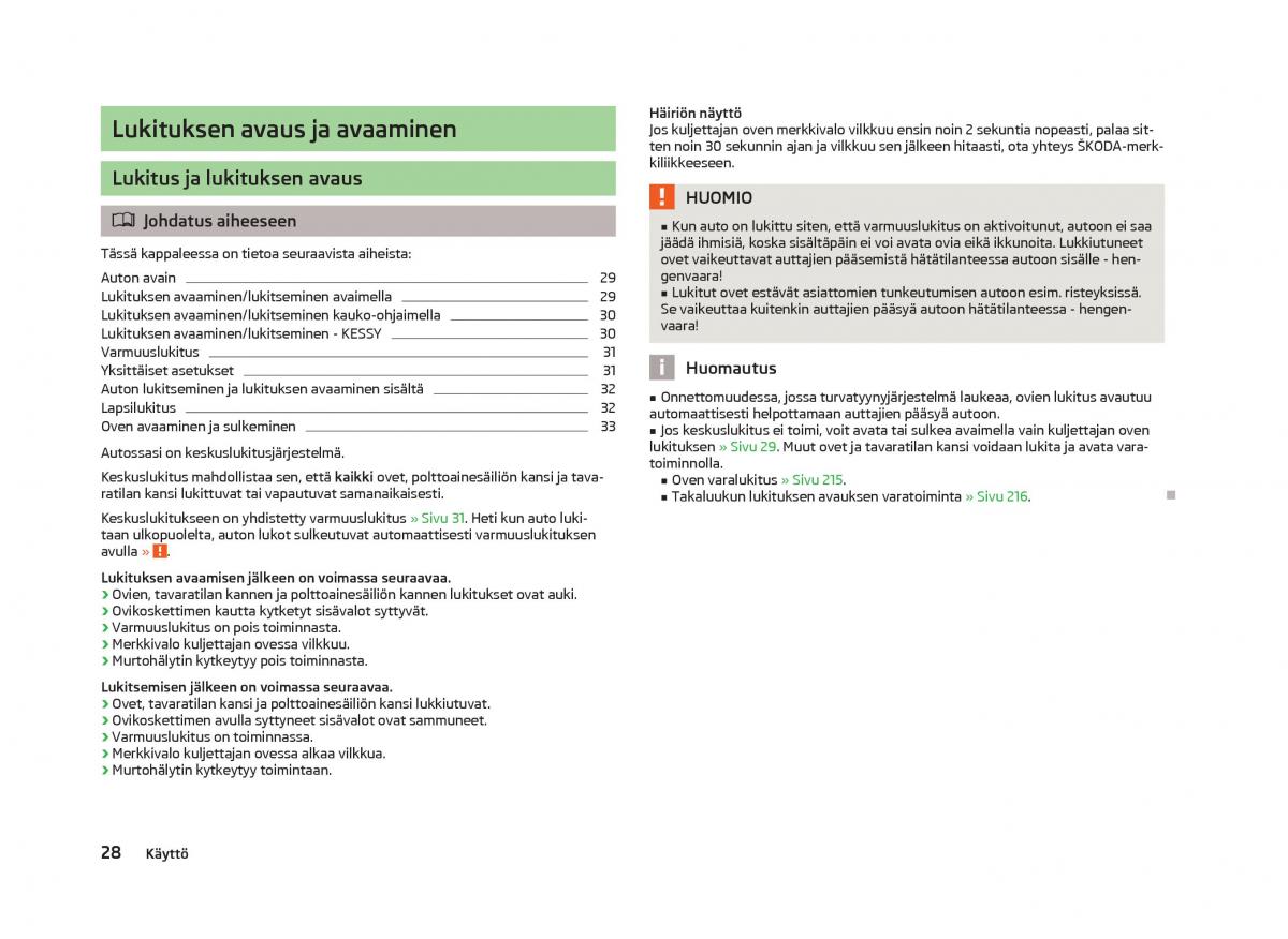 Skoda Octavia III 3 omistajan kasikirja / page 30
