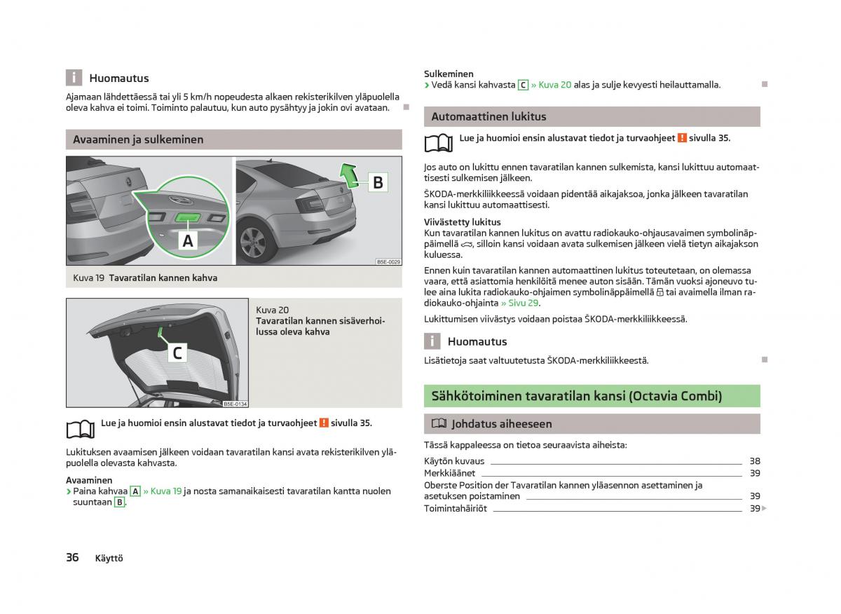 Skoda Octavia III 3 omistajan kasikirja / page 38