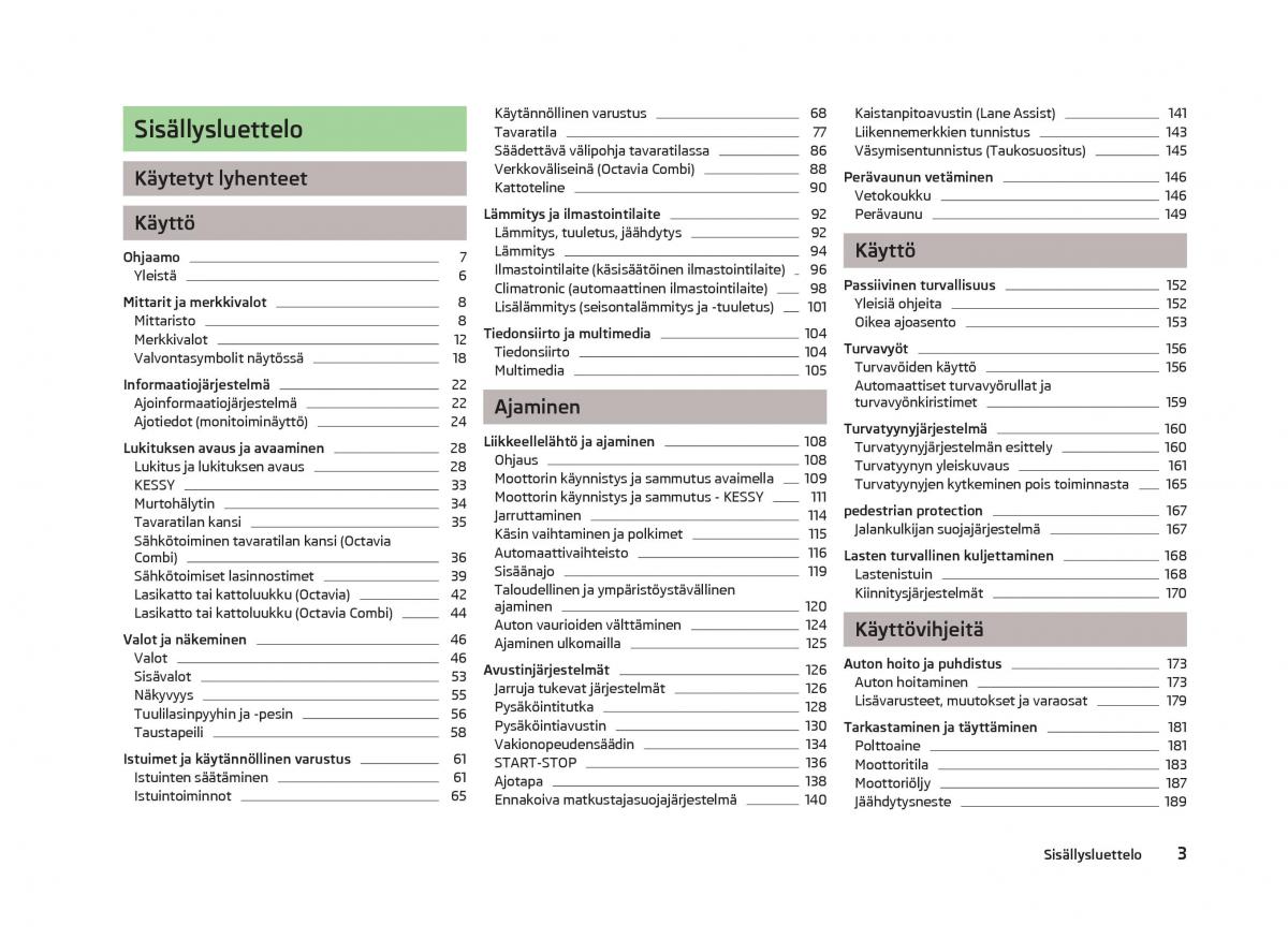 Skoda Octavia III 3 omistajan kasikirja / page 5