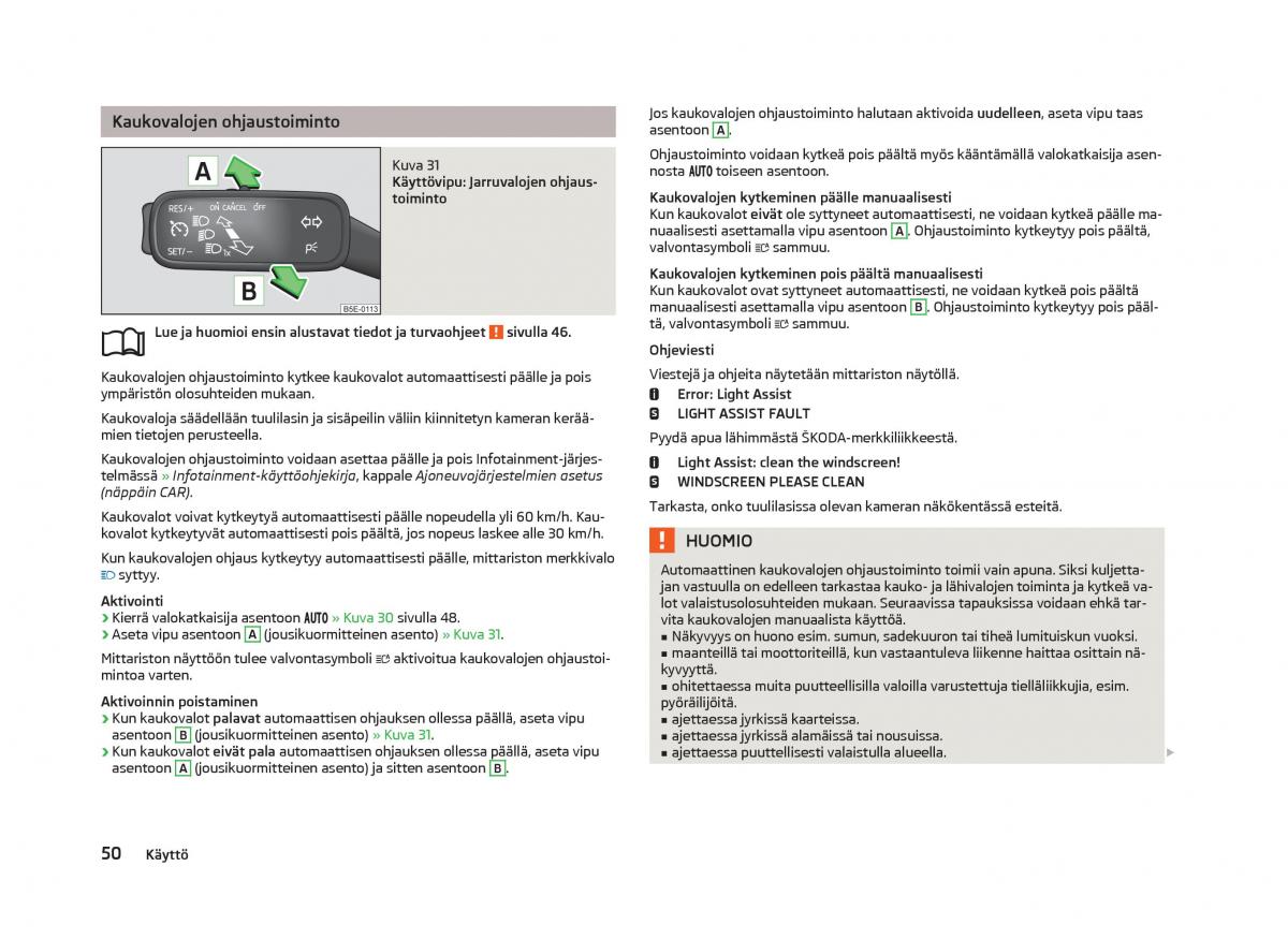 Skoda Octavia III 3 omistajan kasikirja / page 52