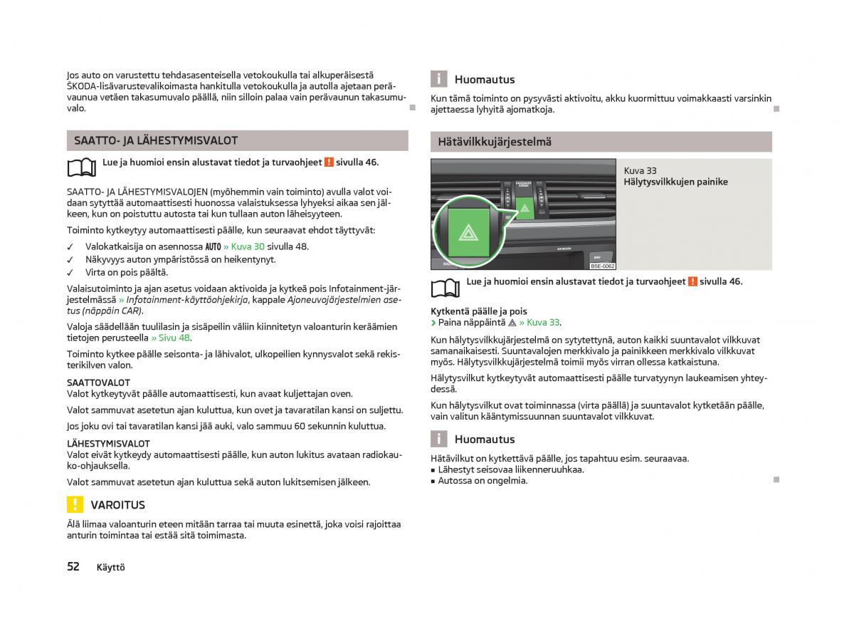 Skoda Octavia III 3 omistajan kasikirja / page 54