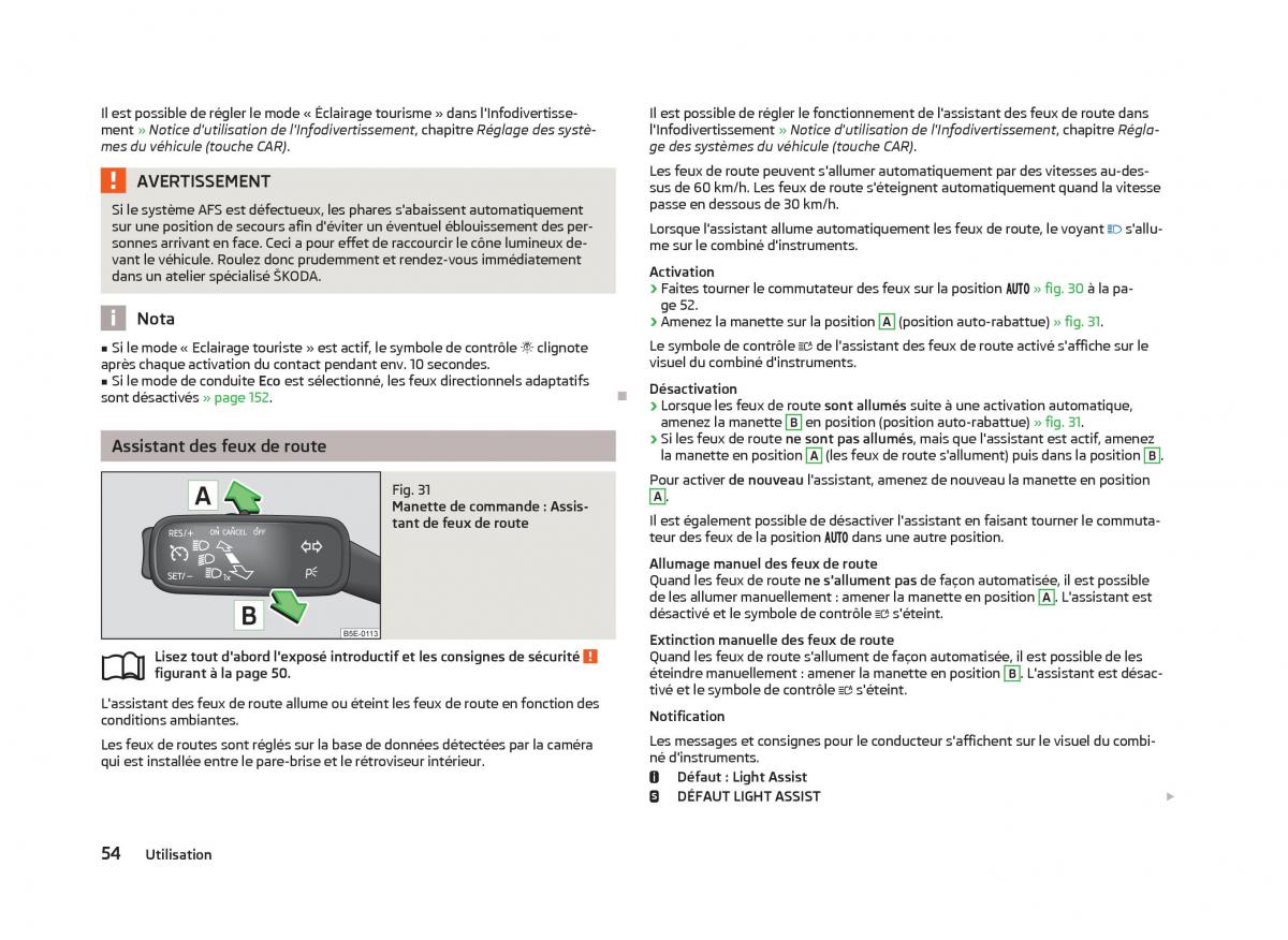 Skoda Octavia III 3 manuel du proprietaire / page 56