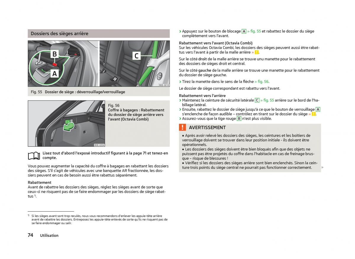 Skoda Octavia III 3 manuel du proprietaire / page 76