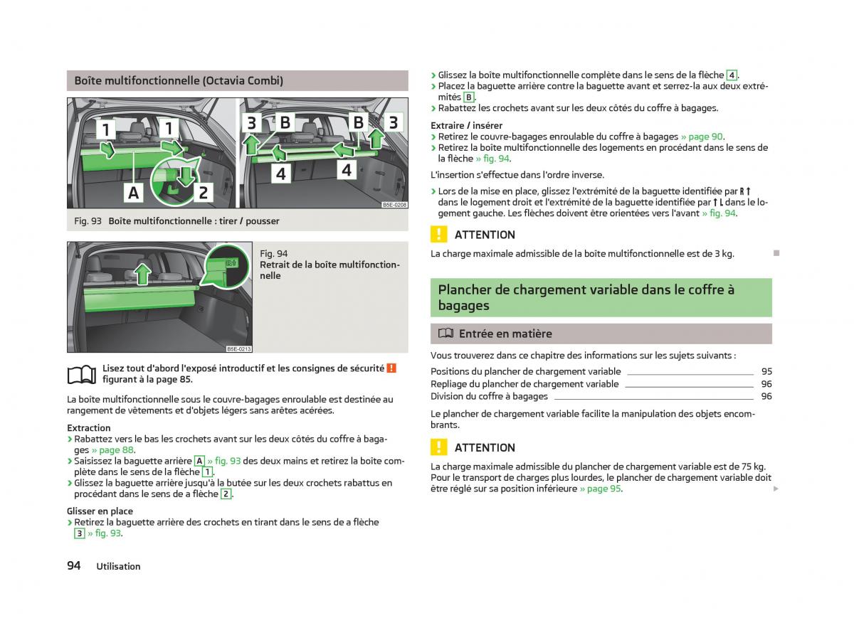 Skoda Octavia III 3 manuel du proprietaire / page 96