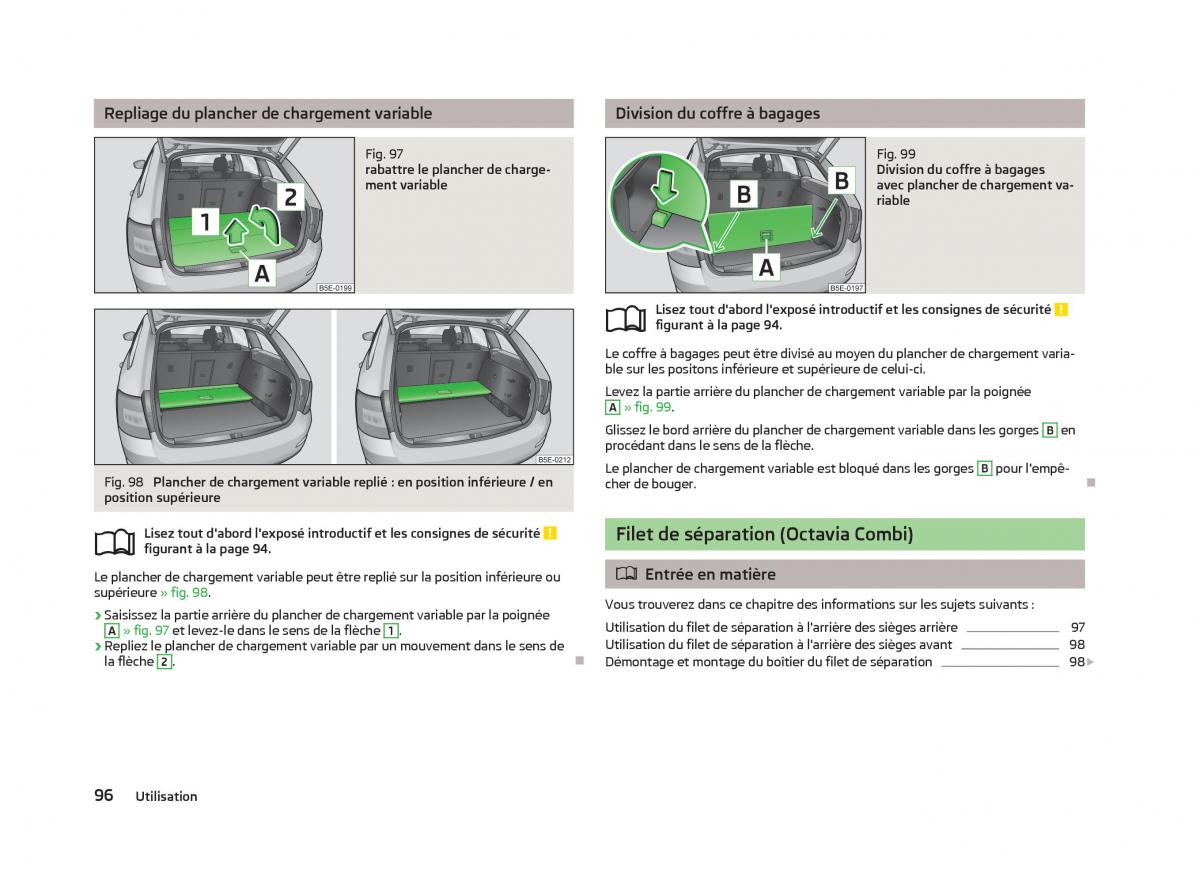 Skoda Octavia III 3 manuel du proprietaire / page 98