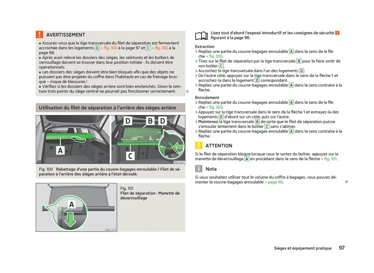 Skoda Octavia III 3 manuel du proprietaire / page 99