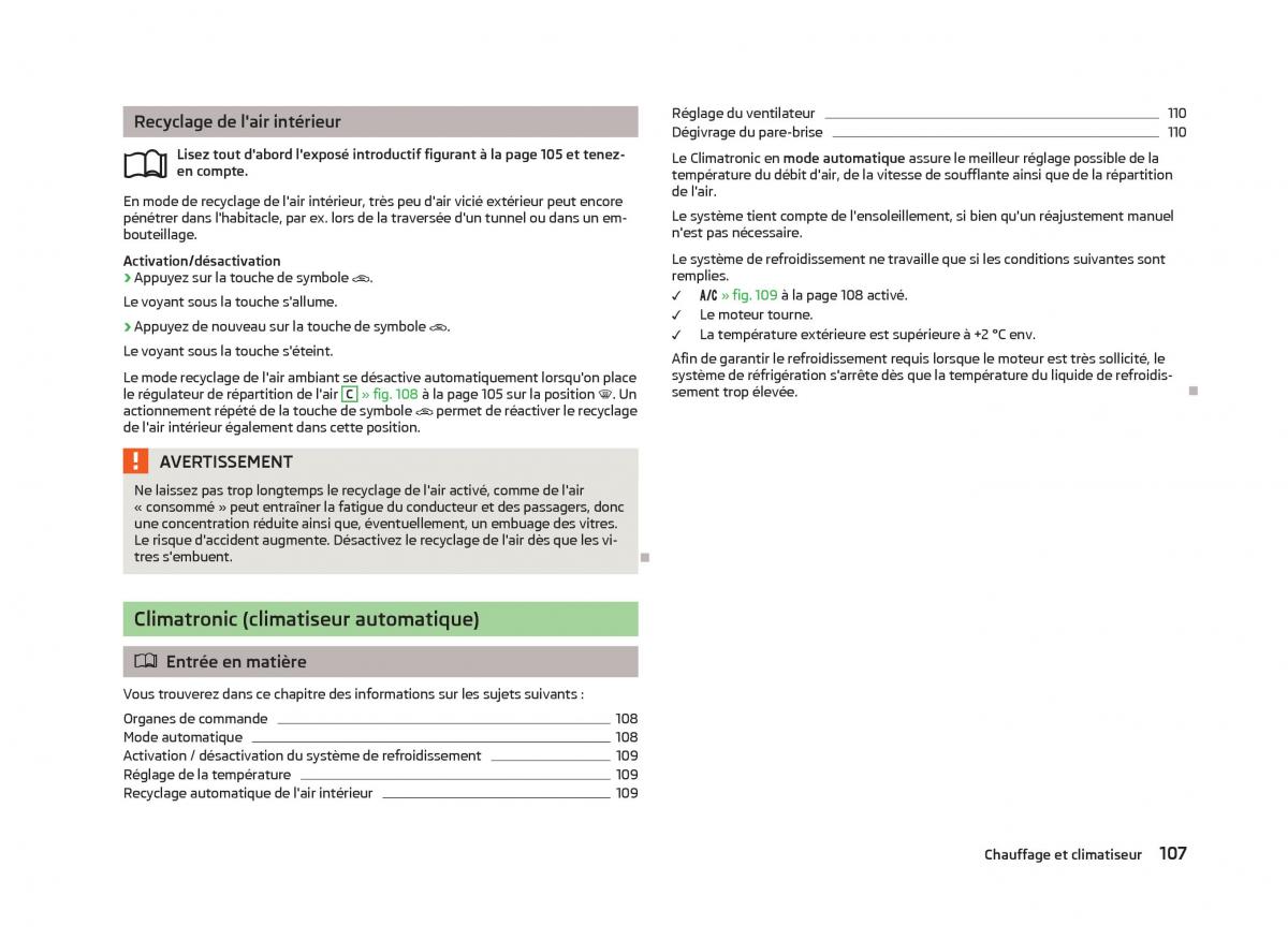 Skoda Octavia III 3 manuel du proprietaire / page 109