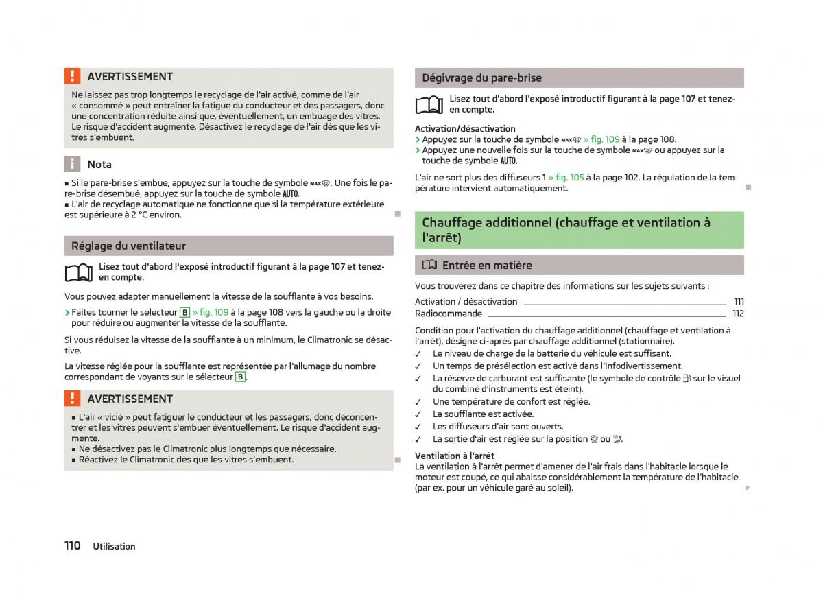 Skoda Octavia III 3 manuel du proprietaire / page 112