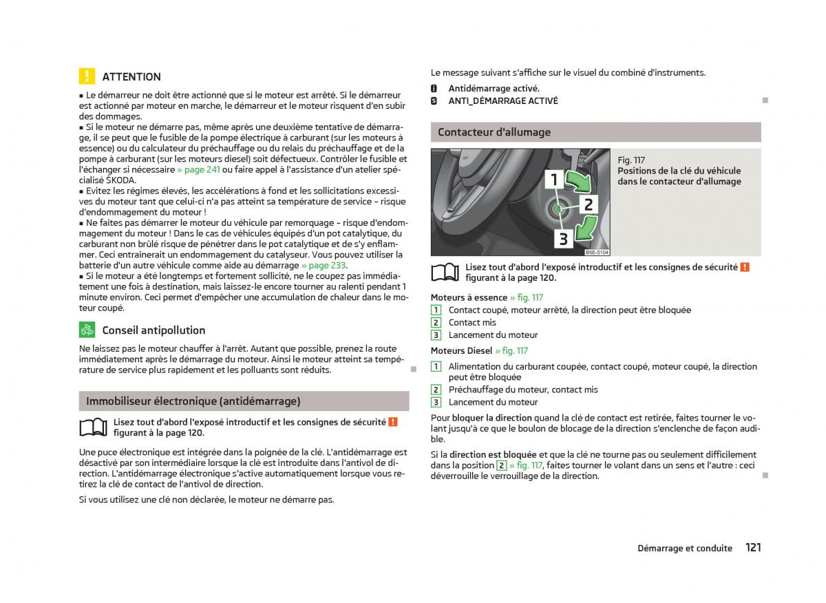 Skoda Octavia III 3 manuel du proprietaire / page 123