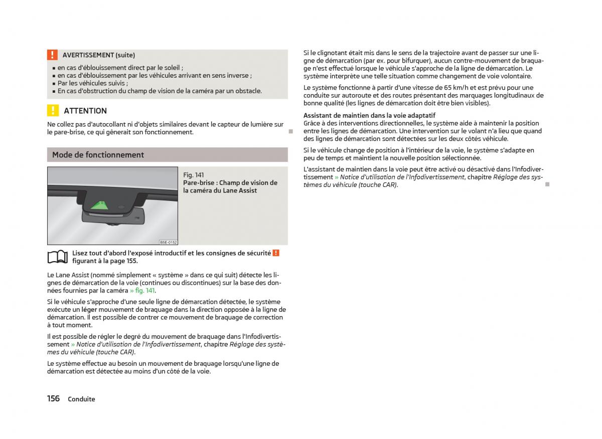 Skoda Octavia III 3 manuel du proprietaire / page 158