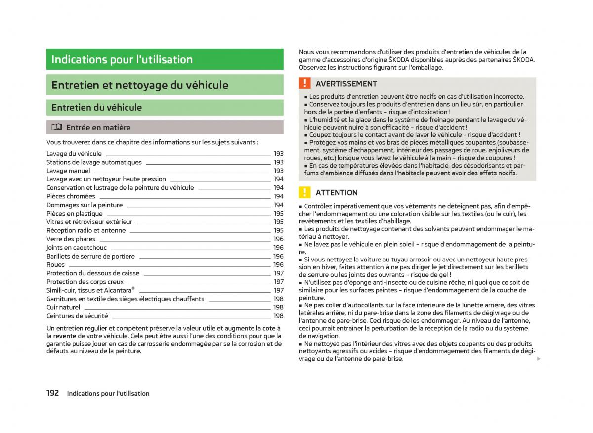 Skoda Octavia III 3 manuel du proprietaire / page 194
