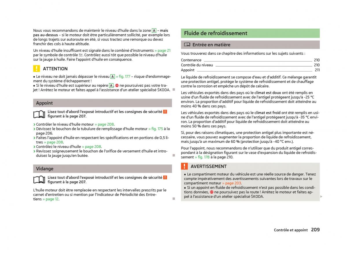 Skoda Octavia III 3 manuel du proprietaire / page 211