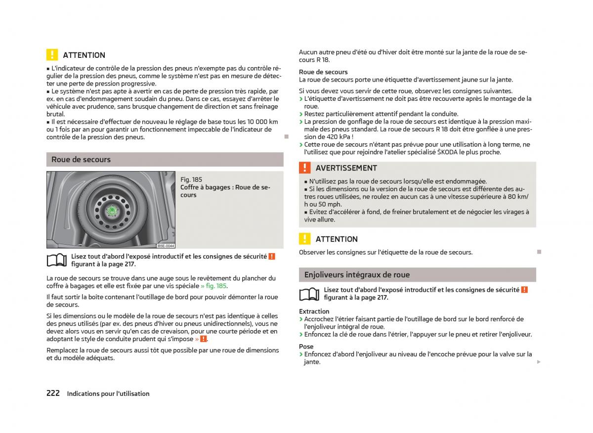 Skoda Octavia III 3 manuel du proprietaire / page 224