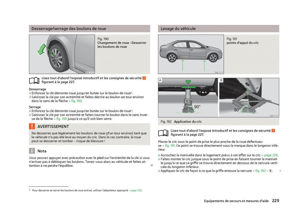 Skoda Octavia III 3 manuel du proprietaire / page 231