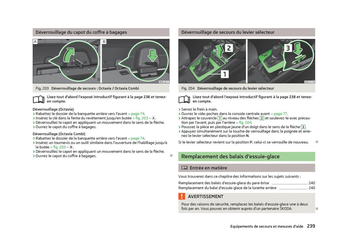 Skoda Octavia III 3 manuel du proprietaire / page 241