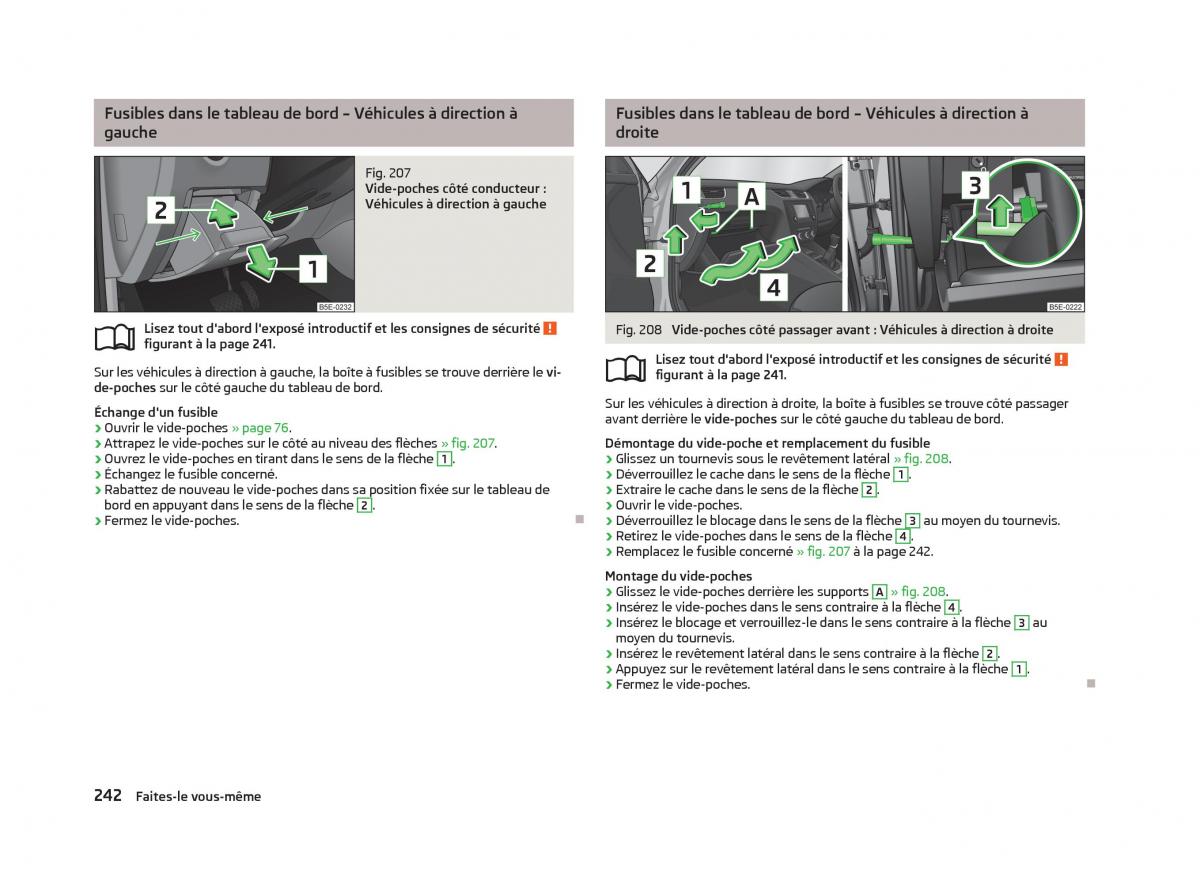 Skoda Octavia III 3 manuel du proprietaire / page 244