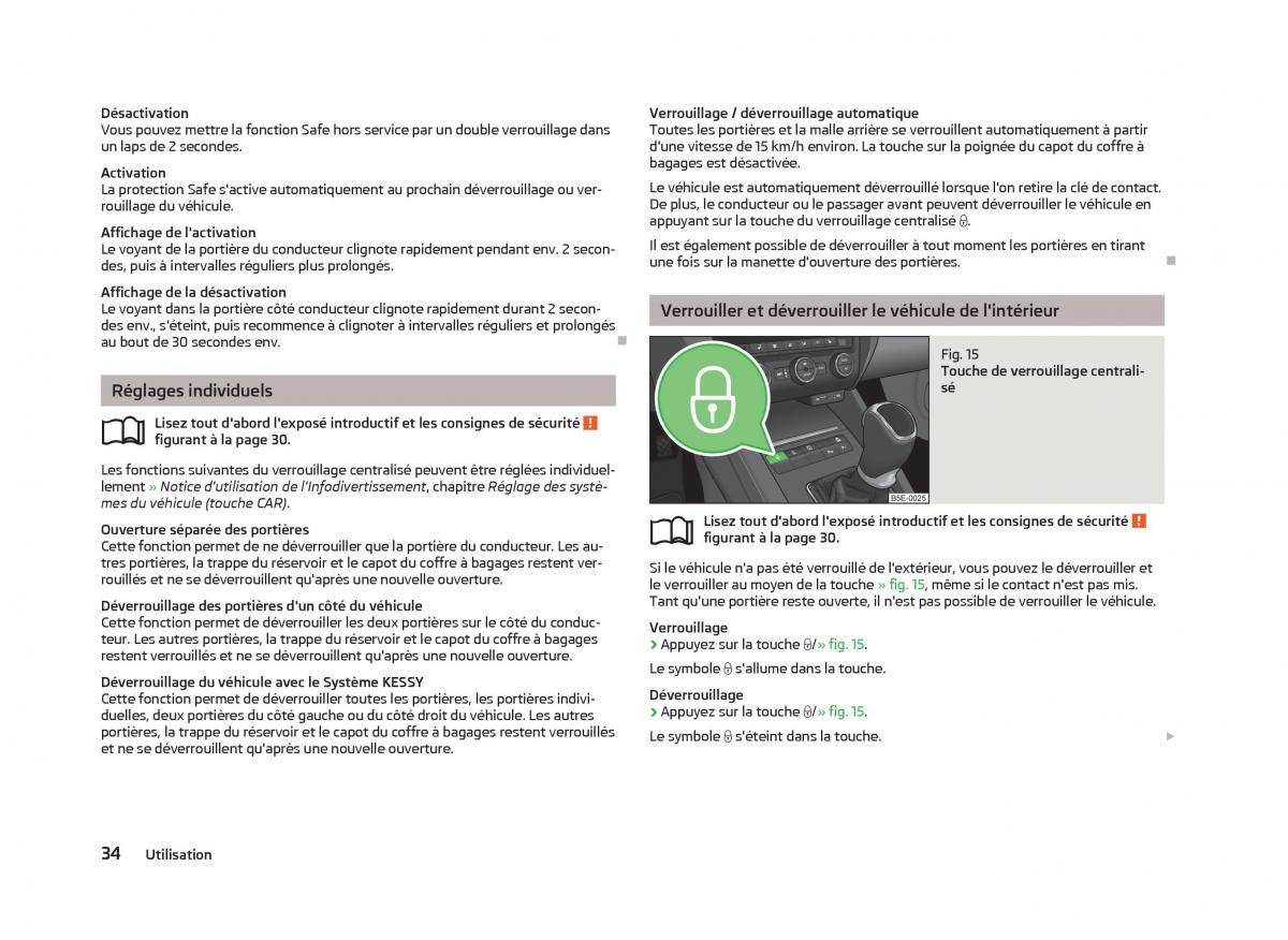 Skoda Octavia III 3 manuel du proprietaire / page 36