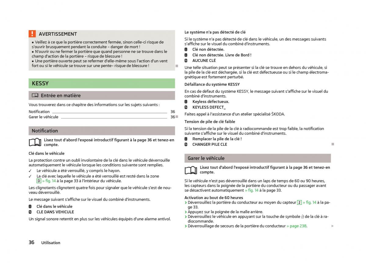 Skoda Octavia III 3 manuel du proprietaire / page 38