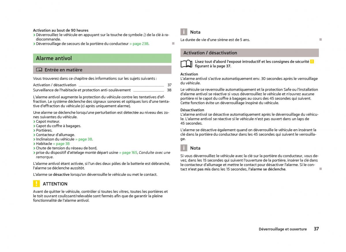 Skoda Octavia III 3 manuel du proprietaire / page 39