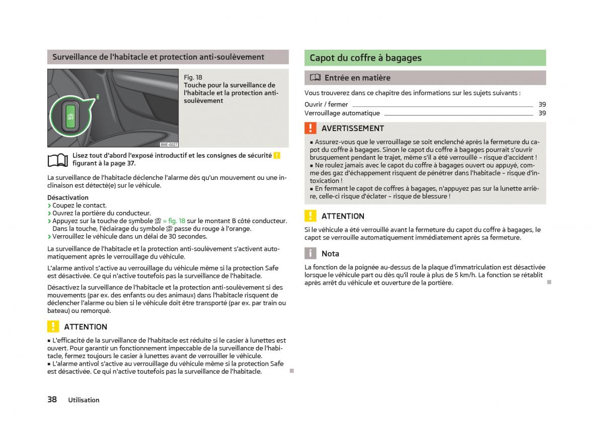 Skoda Octavia III 3 manuel du proprietaire / page 40