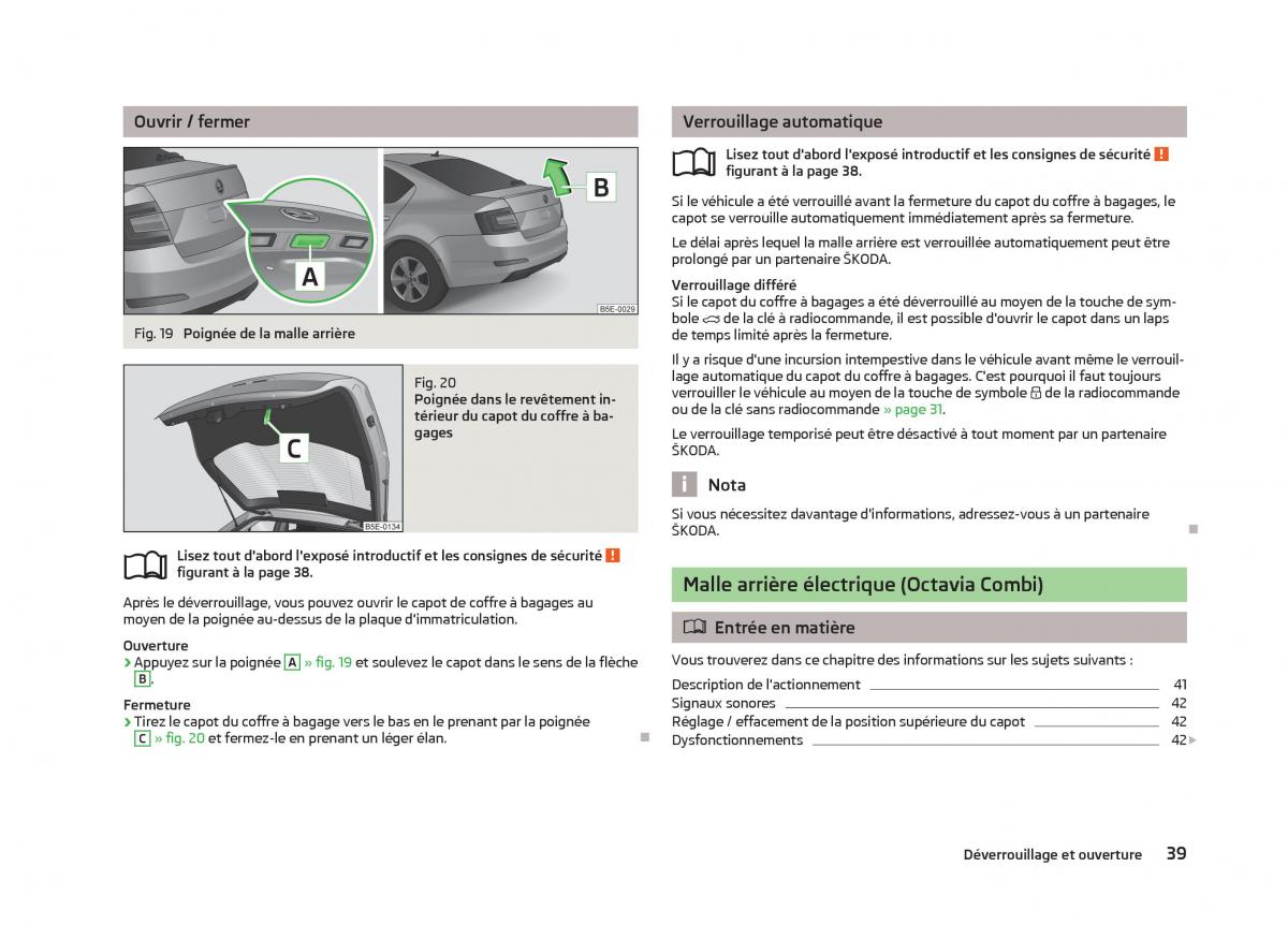 Skoda Octavia III 3 manuel du proprietaire / page 41