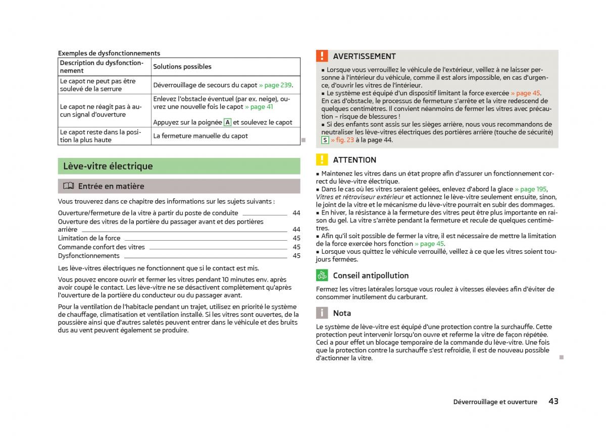 Skoda Octavia III 3 manuel du proprietaire / page 45