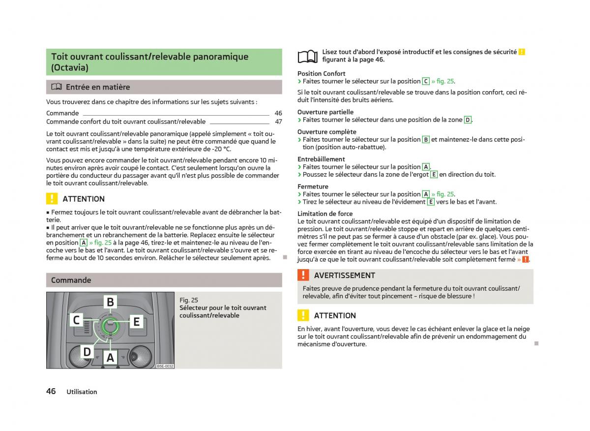 Skoda Octavia III 3 manuel du proprietaire / page 48