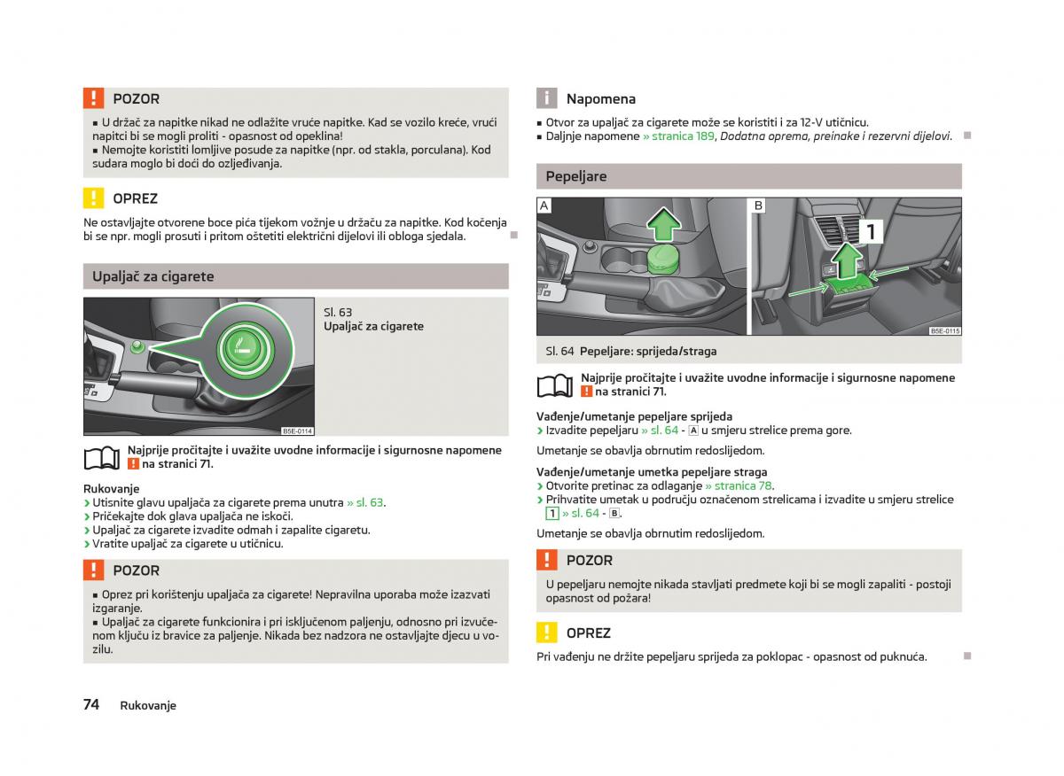 Skoda Octavia III 3 vlasnicko uputstvo / page 76