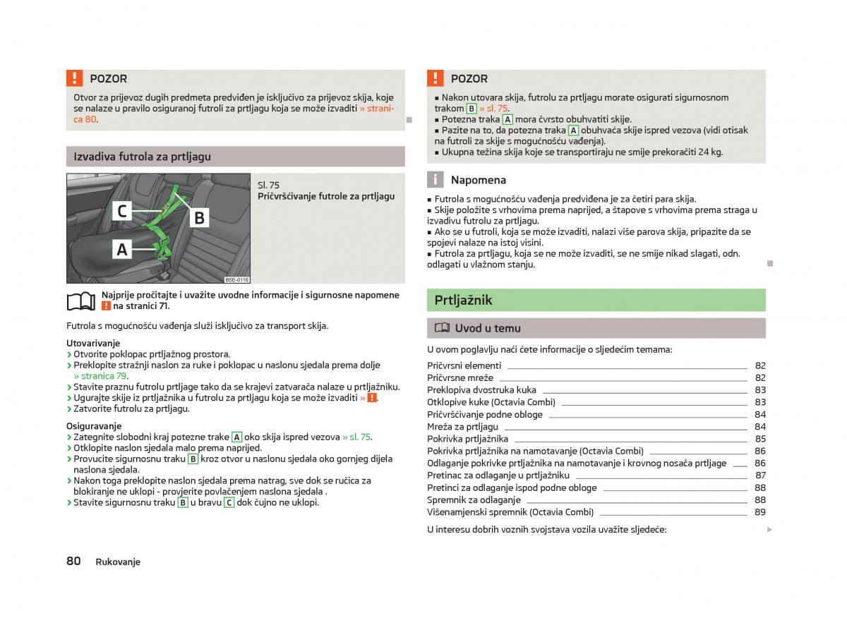 Skoda Octavia III 3 vlasnicko uputstvo / page 82