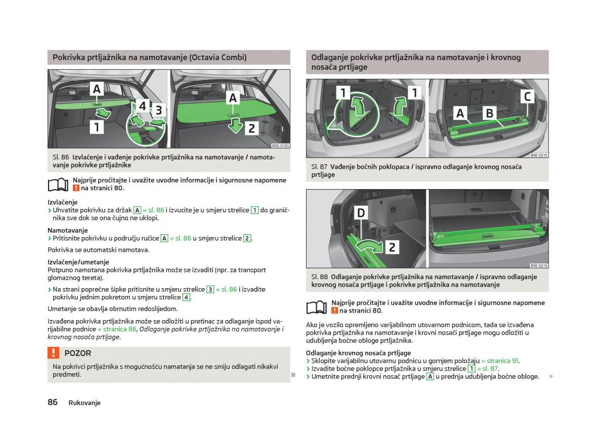 Skoda Octavia III 3 vlasnicko uputstvo / page 88