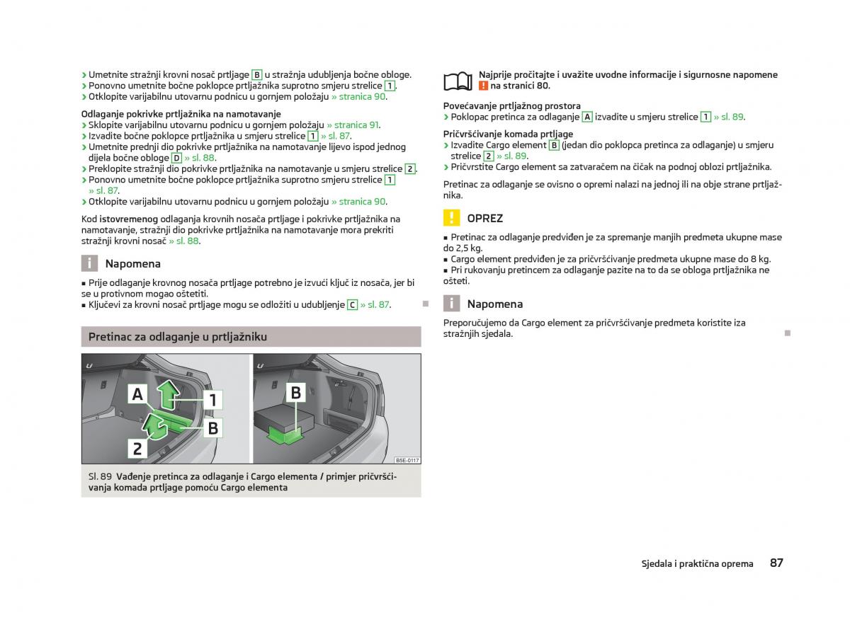 Skoda Octavia III 3 vlasnicko uputstvo / page 89