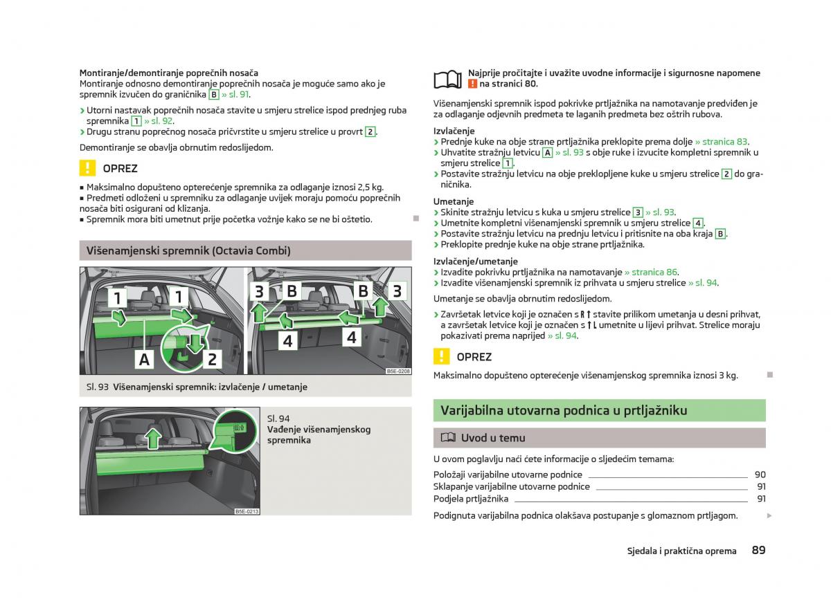 Skoda Octavia III 3 vlasnicko uputstvo / page 91