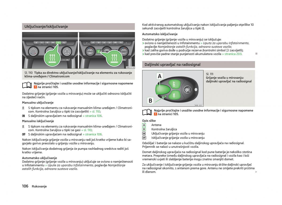 Skoda Octavia III 3 vlasnicko uputstvo / page 108