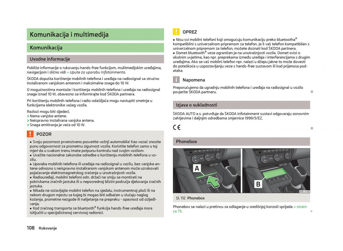 Skoda Octavia III 3 vlasnicko uputstvo / page 110