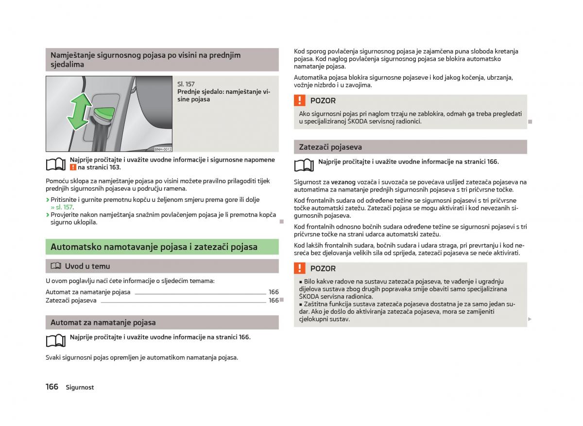 Skoda Octavia III 3 vlasnicko uputstvo / page 168