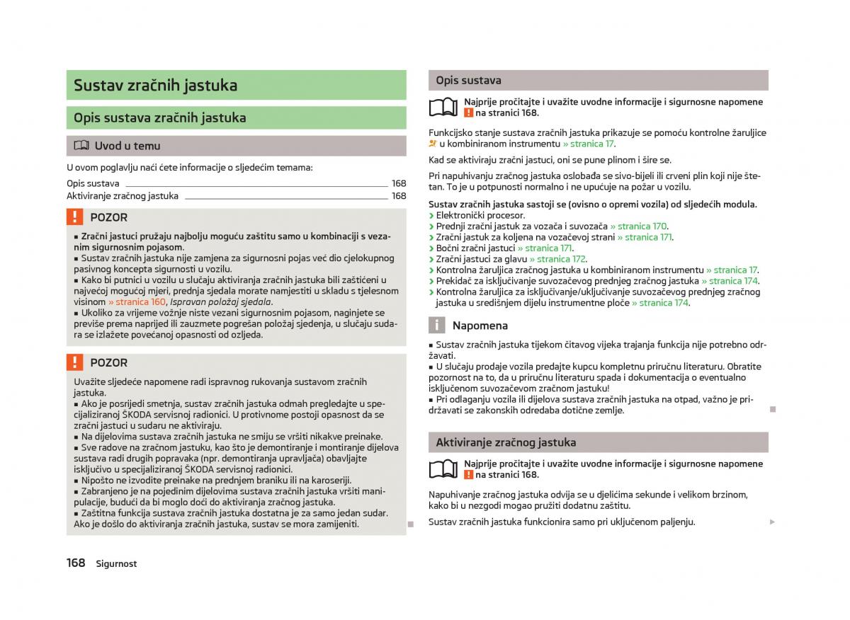 Skoda Octavia III 3 vlasnicko uputstvo / page 170