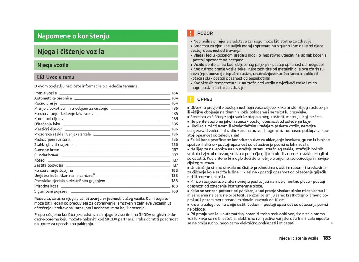 Skoda Octavia III 3 vlasnicko uputstvo / page 185