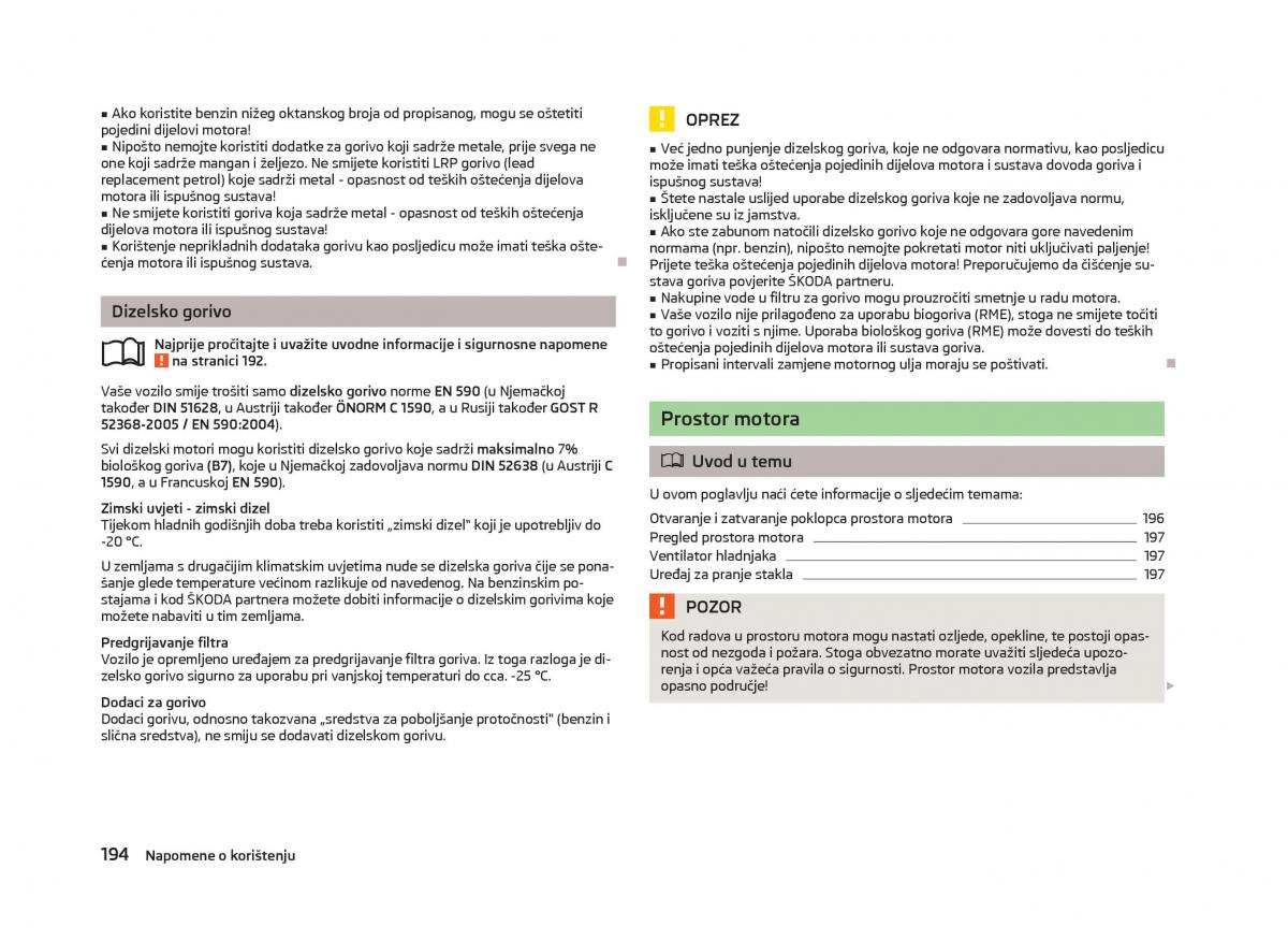 Skoda Octavia III 3 vlasnicko uputstvo / page 196