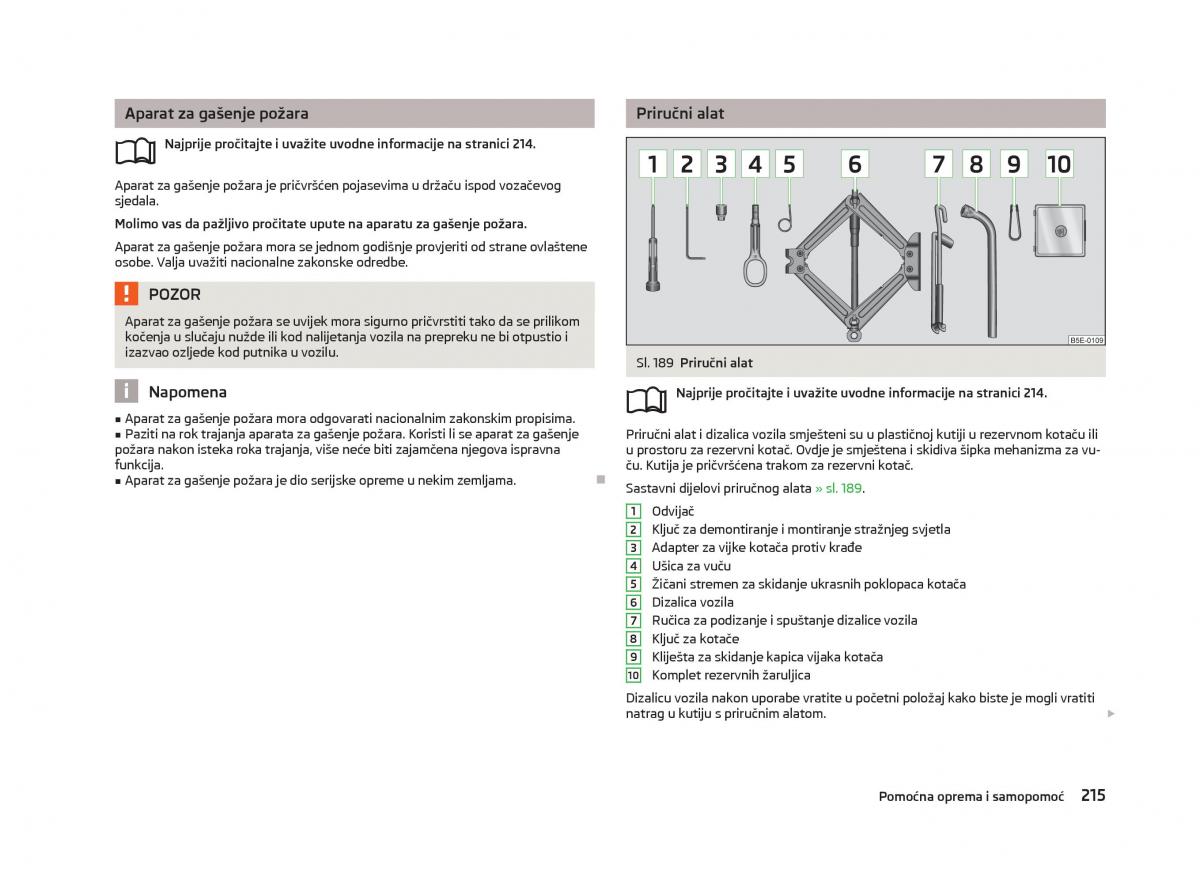 Skoda Octavia III 3 vlasnicko uputstvo / page 217