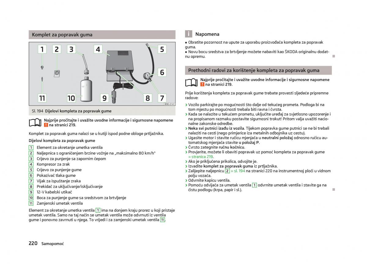 Skoda Octavia III 3 vlasnicko uputstvo / page 222