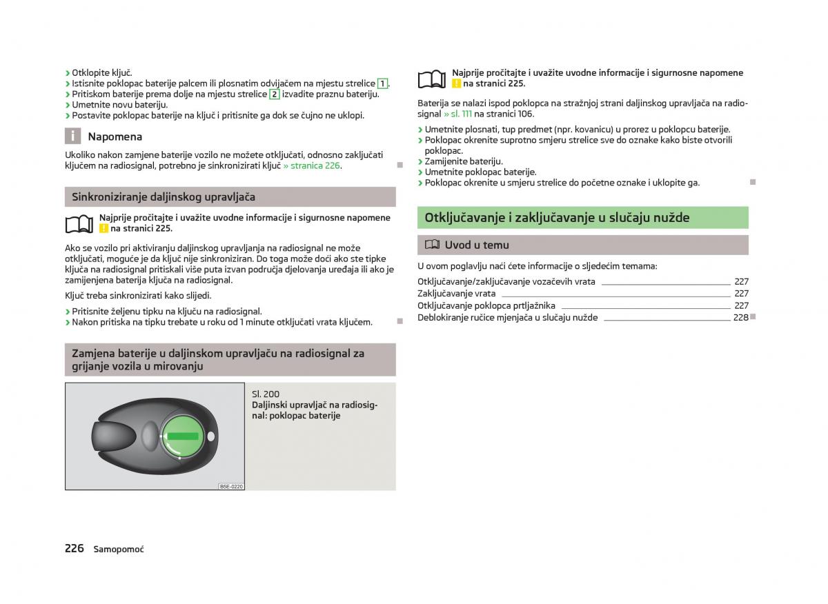 Skoda Octavia III 3 vlasnicko uputstvo / page 228