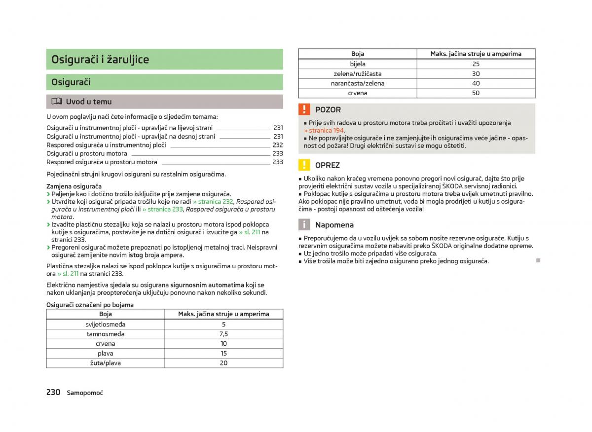 Skoda Octavia III 3 vlasnicko uputstvo / page 232