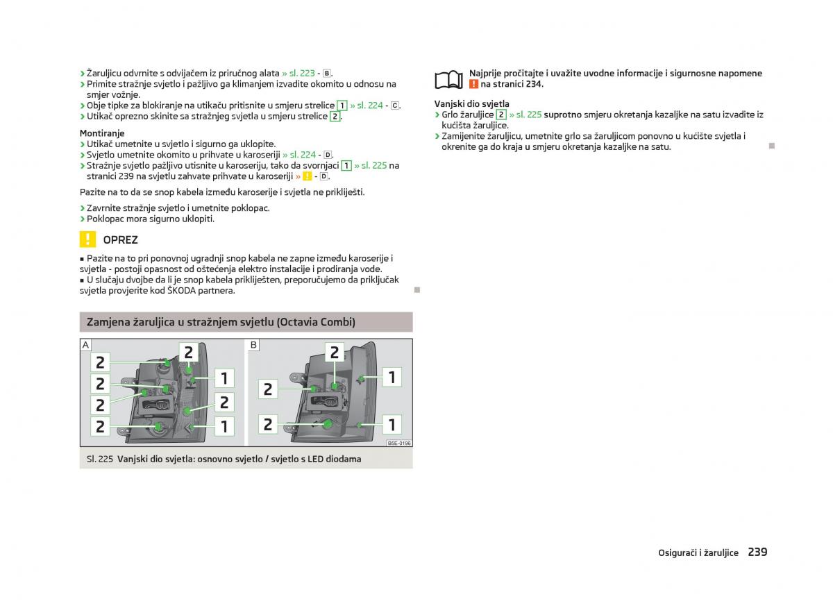 Skoda Octavia III 3 vlasnicko uputstvo / page 241