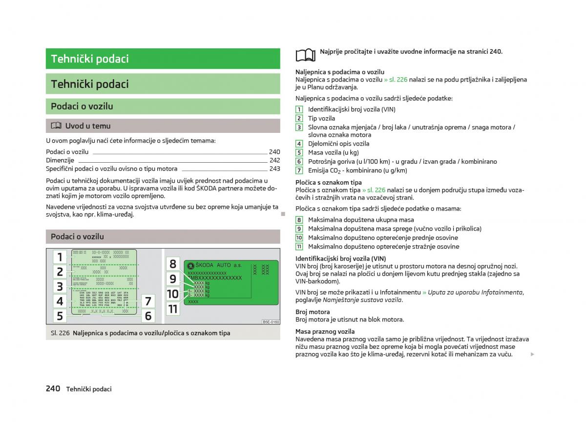 Skoda Octavia III 3 vlasnicko uputstvo / page 242