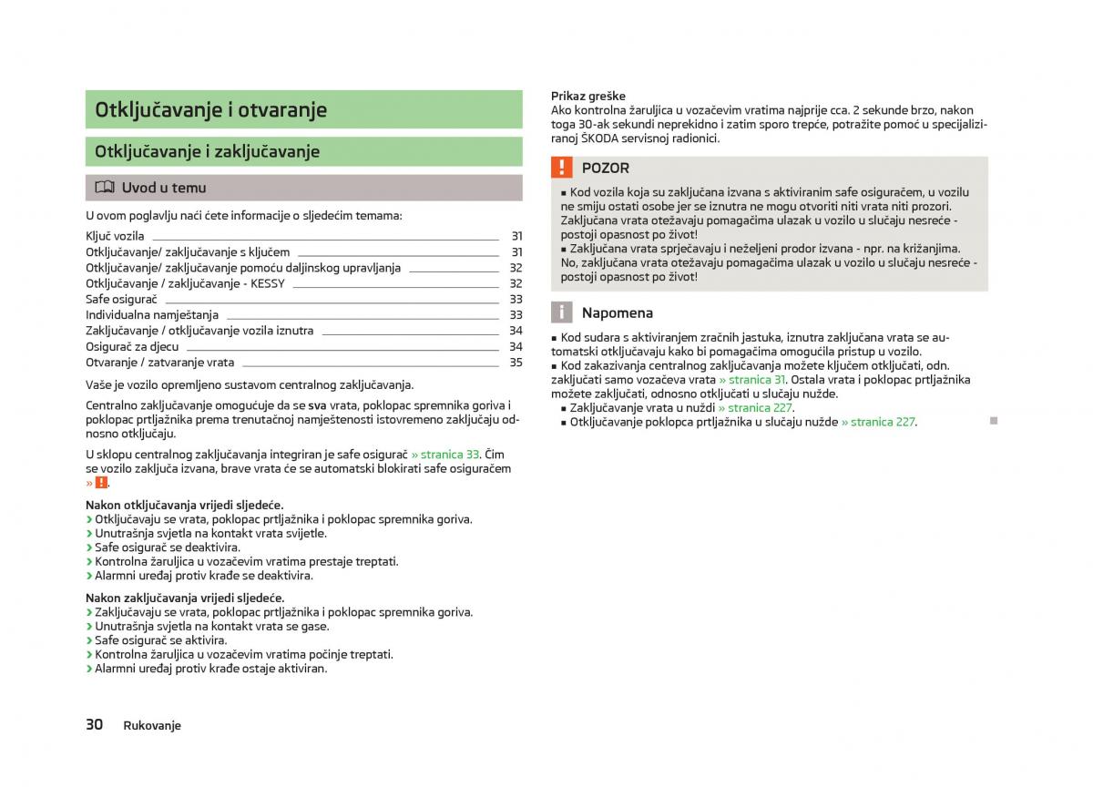 Skoda Octavia III 3 vlasnicko uputstvo / page 32