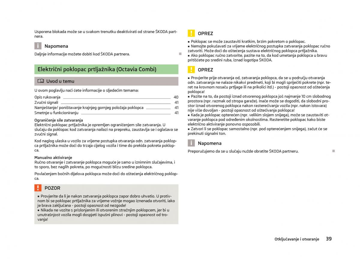 Skoda Octavia III 3 vlasnicko uputstvo / page 41